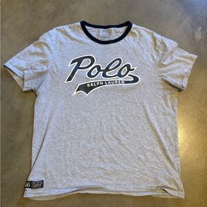 Polo by Ralph Lauren Light Gray/Navy Short Sleeve Tee